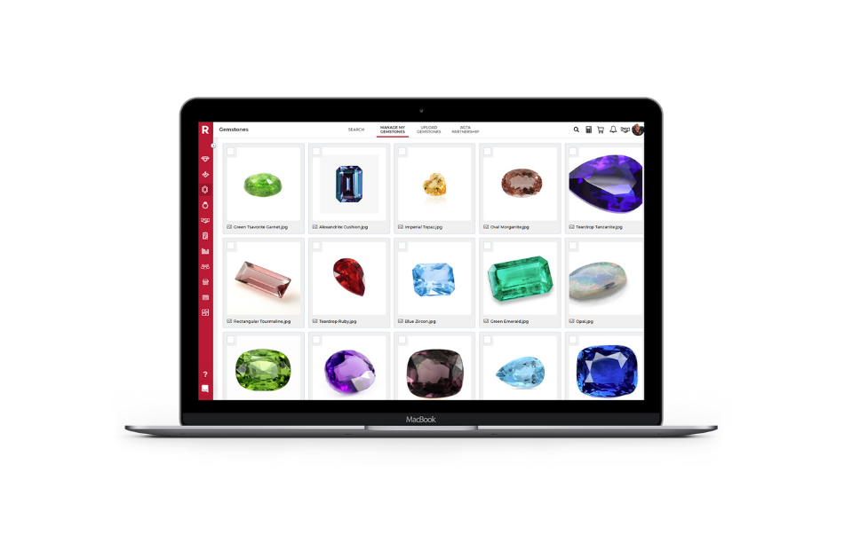 Screenshot of Rapnet online trading platform of colored gemstones
