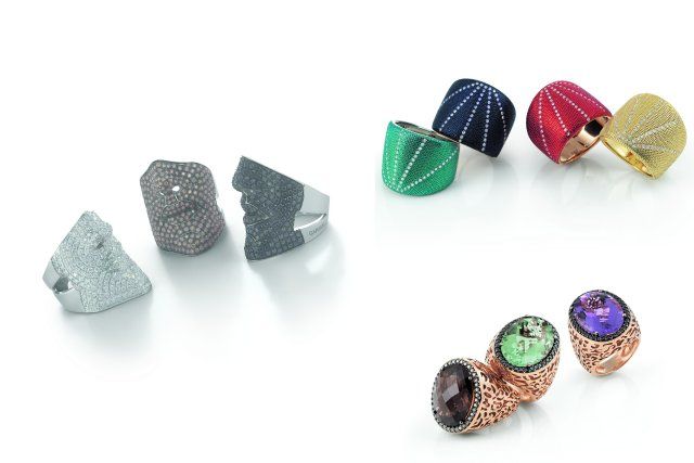 Garavelli Aldo face ring, a high-end Italian jewelry design from Valenza