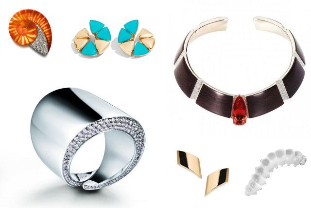 Vhernier bold architectural gold jewelry with large stones
