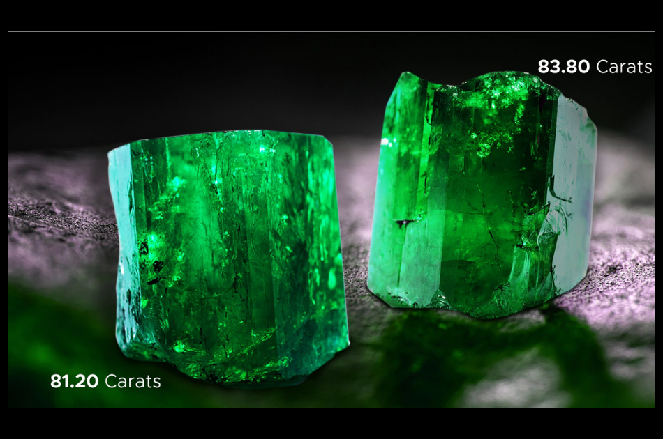 Fura Gems Colombian emerald rough stones from the Coscuez mine