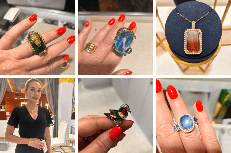 Jewelry rings and pendants shown to esther ligthart at JCK Las Vegas