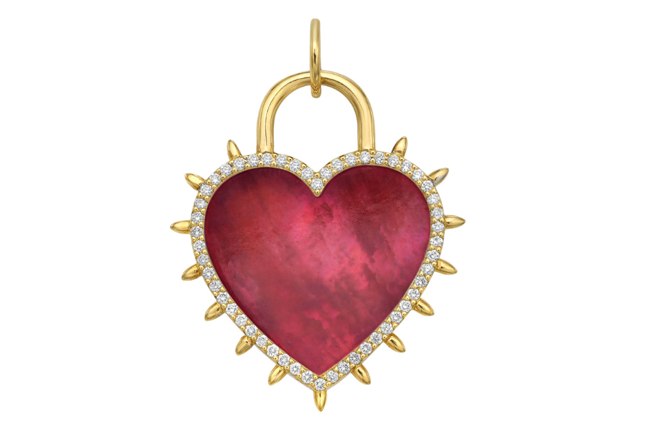 Lionheart Seasons heart charm on an 18k gold pendant