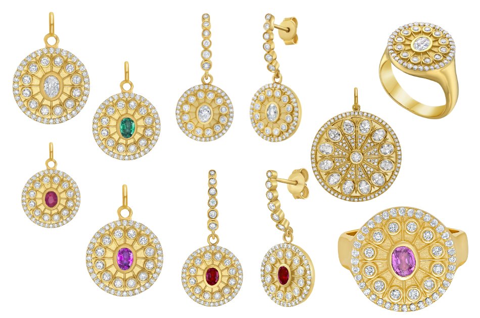 Lionheart Serenity Collection in 18k gold with ancient talisman pendants