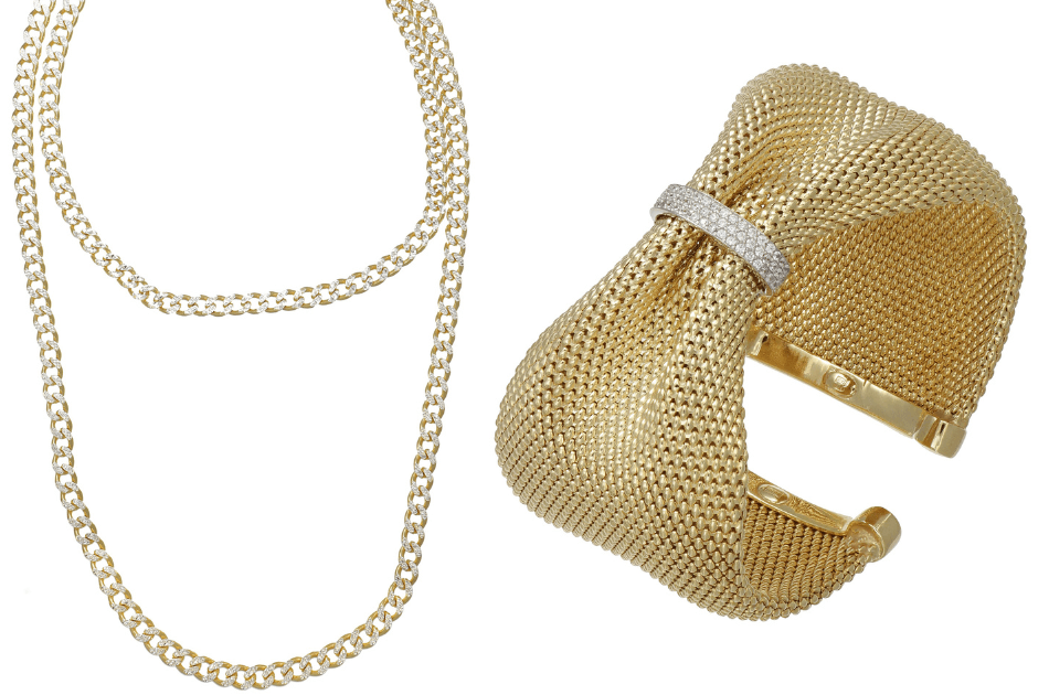 Karizia necklace and Jessica bracelet gold jewelry at OroArezzo trade show