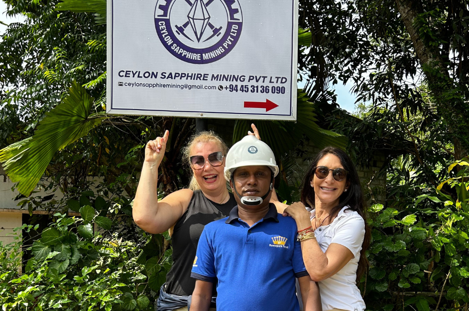 Esther and Tracey at the entrance of the Ruwanpura sapphire mine