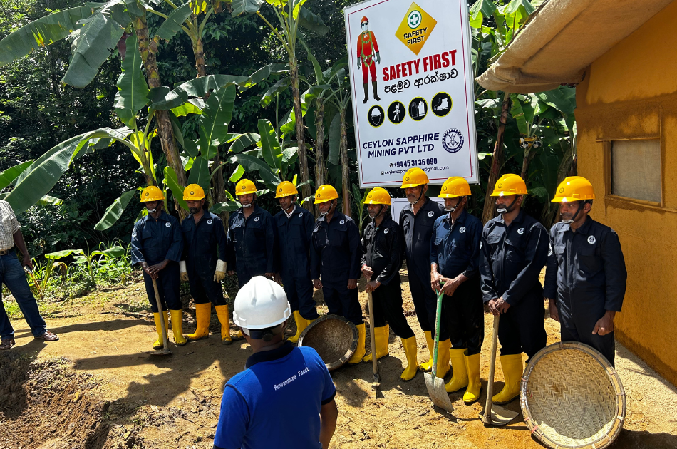 Ruwanpura Gems employees at the Sri Lanka sapphire mine