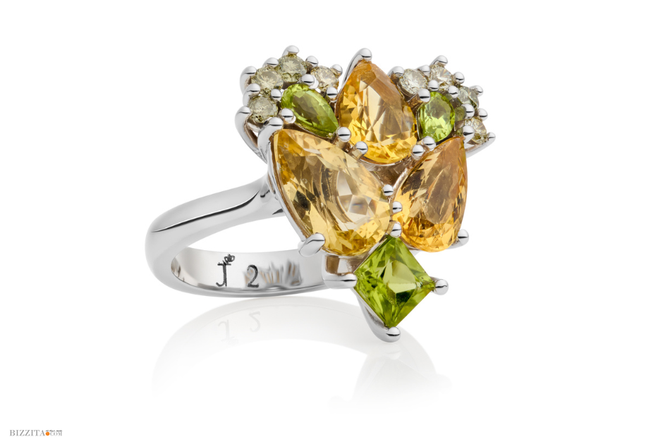 Tjallingii ring with gemstones